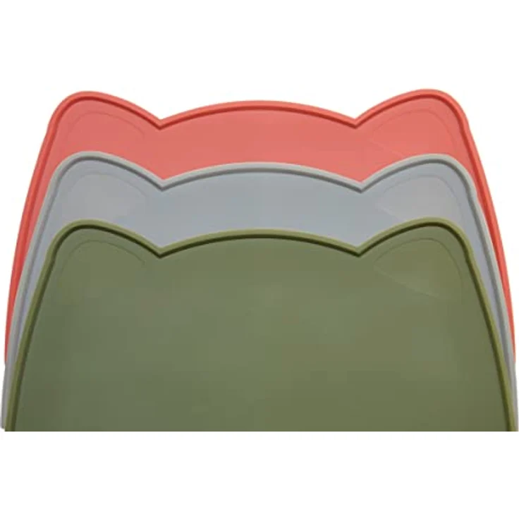 OHMO Napfunterlage für Kleine Hunde und Katzen, rutschfeste Silikonmatte, wasserdicht, Camouflage Grün, 52x30cm – Bild 5