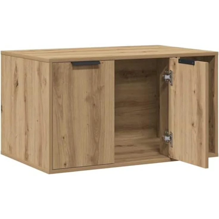 vidaXL Katzentoilette, Katzenklo Artisan-Eiche 80x50x45 cm Holzwerkstoff, verstecktes Design, vielseitig einsetzbar – Bild 7