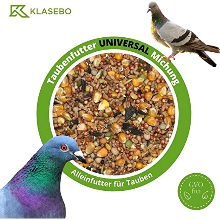 KLASEBO Taubenfutter Universal Mischung 25kg, Premium Ganzjahresfutter für Tauben und Wildvögel, hochwertige natürliche Inhaltsstoffe ohne künstliche Zusatzstoffe – Bild 2