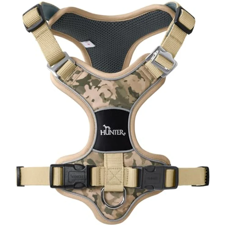 HUNTER Geschirr Divo Up Camouflage beige S, 5-fache Verstellmöglichkeit und ergonomische Passform – Bild 3