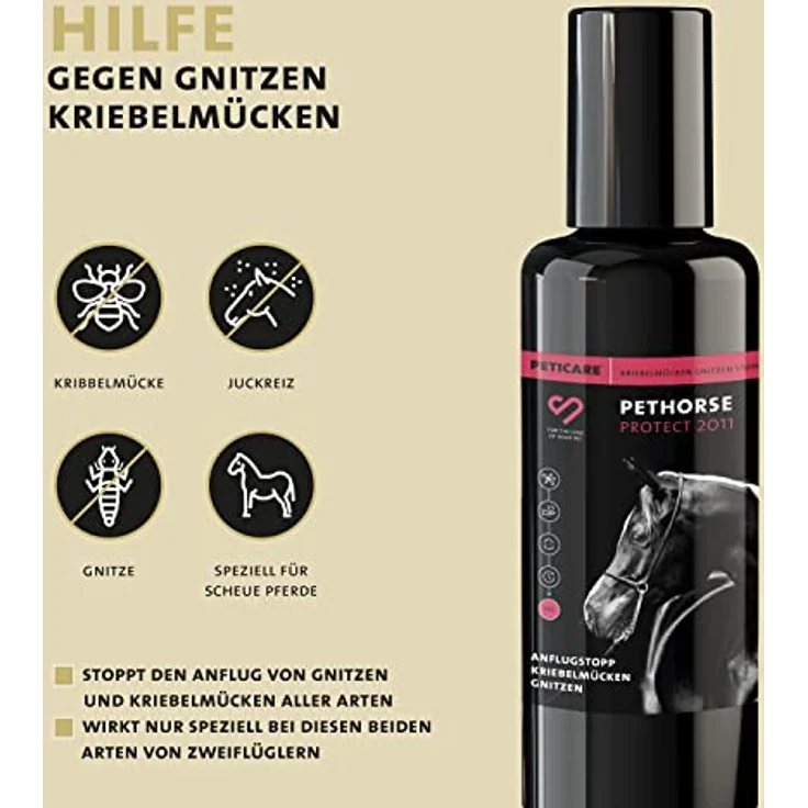 Peticare Anti-Kriebelmücken, Gnitzen Roll-On für Pferde | Effektive Sommerekzem-Vorbeugung mit PRS® System | Geräuschlose Abwehr – petHorse Protect 2011 – Bild 2