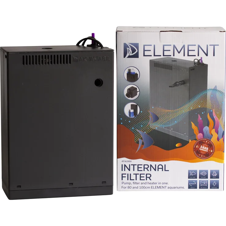 AkvaStabil Komplet Filter ELEMENT für Aquarien von 80 bis 100 cm, 100 l, effizienter Aquarienfilter