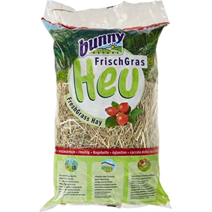 Bunny HENO Fresco ROSA MOSQUETA, Kleintierfutter, 500g, Schwarz