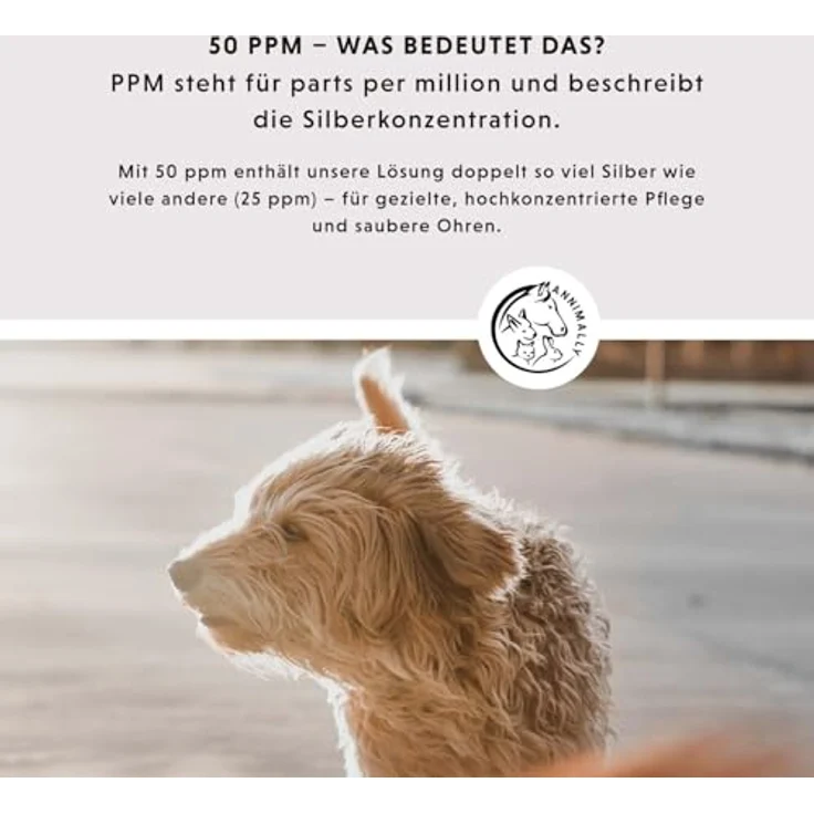 Annimally Ohrenpflege - Kolloidales Silber Ohrenreiniger für Hunde & Katzen, sanfte Reinigungs-Lösung 50 ppm, 50 ml – Bild 5