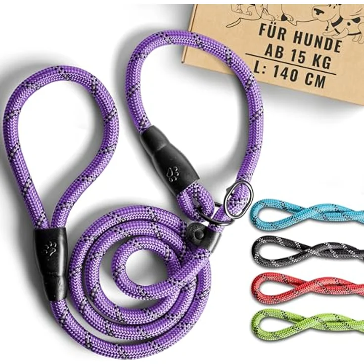 rootsnoot Retrieverleine Moxonleine, 140 cm lang, 1,2 cm stark, für große Hunde ab 15 kg, strapazierfähig und langlebig – Bild 1