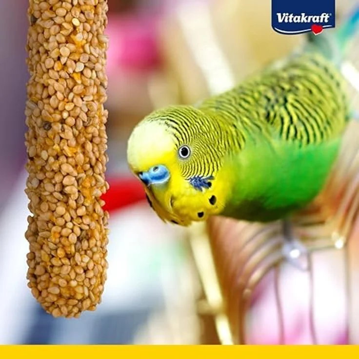 Vitakraft Kräcker Mix, Vogelsnack für Wellensittiche, Knabberstangen mit Kräutern, Paprika, Kiwi, Citrus, Banane und Sesam, ohne Zuckerzusatz, 90g – Bild 2