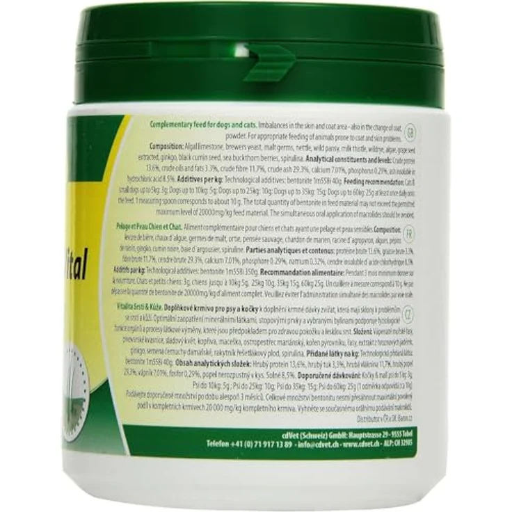 cdVet Fell & Haut Vital, Ergänzungsfuttermittel für Hunde und Katzen zur Unterstützung bei Fell- und Hautproblemen, 400 g – Bild 2
