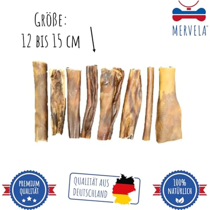 MERVELA Pferdekopfhaut für Hunde, 1 kg, hypoallergener Monoprotein-Kausnack, ideal für sensible Hunde, schonend getrocknet, hergestellt in Deutschland – Bild 5