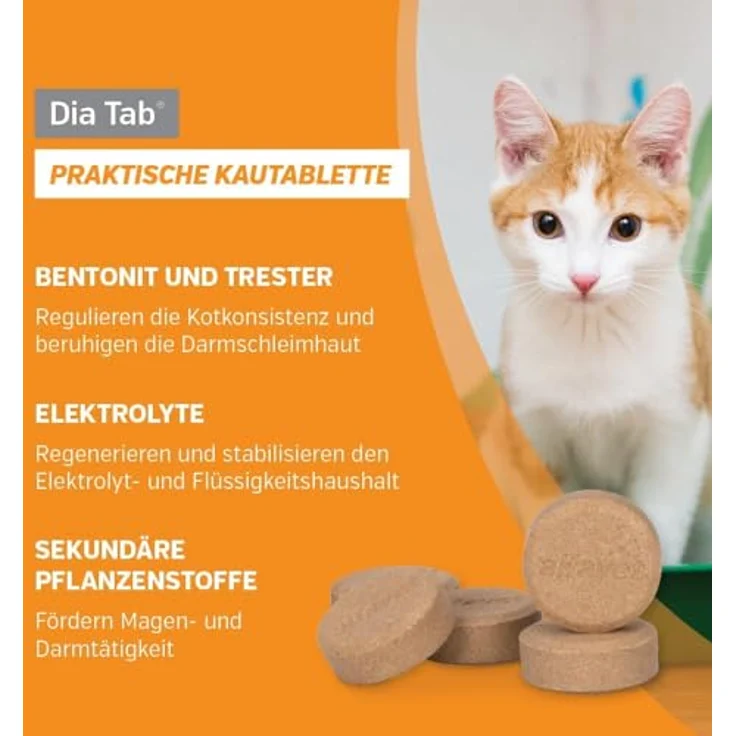 Alfavet Dia Tab PRO, Diät-Ergänzungsfuttermittel für Hunde und Katzen, Kautablette gegen Durchfall, 20 x 5,5g in praktischer Dose – Bild 5