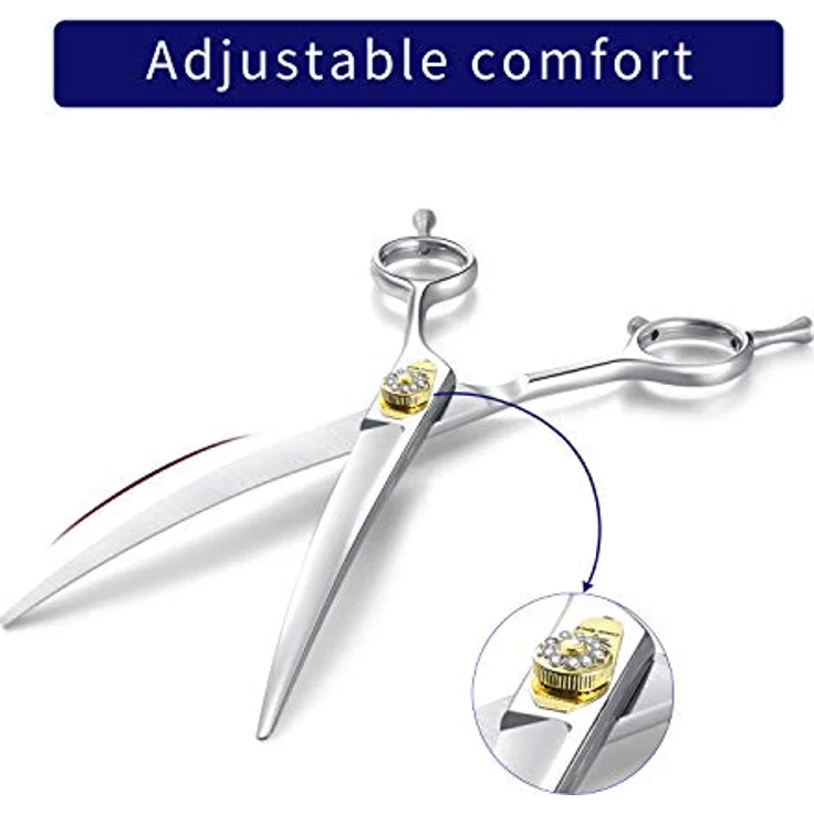 Dream Reach Professionelle Fellschere 7-Zoll, gebogene Hundepflegeschere aus 440C Japanischem Edelstahl mit geräuschdämpfendem Design für ruhige Tierpflege – Bild 5