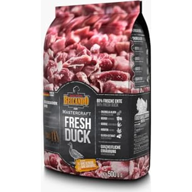 BELCANDO MASTERCRAFT Hundefutter trocken Fresh Duck, 500g, getreidefreies Trockenfutter mit 80% frischem Entenfleisch, für alle Rassen, Made in Germany – Bild 1
