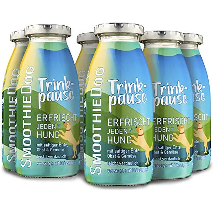 SmoothieDog Hunde Smoothie Trinkpause (Ente) - Flüssiges Hundeleckerli, Zucker- & glutenfrei, 250ml, 6er Set