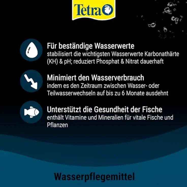 Tetra EasyBalance, Langzeitpflege für biologisch gesundes Aquariumwasser, stabilisiert KH und pH bis zu 6 Monate, 500 ml Flasche – Bild 4