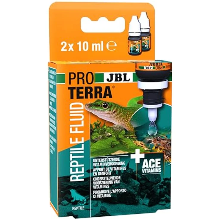 JBL Proterra Reptile Fluid, Ergänzungsfutter für Terrarientiere, 2x10 ml mit Vitaminen und Spurenelementen, wasserstabil – Bild 1
