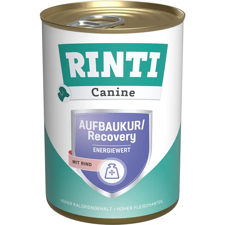 Rinti Canine Aufbaukur/Recovery Rind, Nassfutter zur Rekonvaleszenz für Hunde, 6x400g