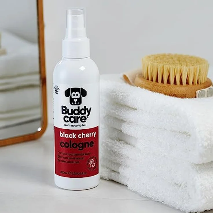 Buddycare Hund-Cologne Schwarzkirsche, fruchtiges Hundeparfüm mit Aloe und Pro-Vitamin B5, 200 ml – Bild 5