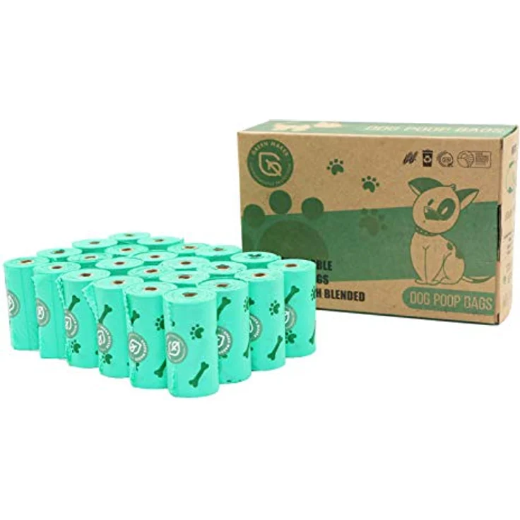 GREEN MAKER 30% Dicker Biologisch abbaubare Hundekotbeutel, 360 Stück aus Maisstärke, 100% auslaufsicher und reißfest, grün – Bild 1
