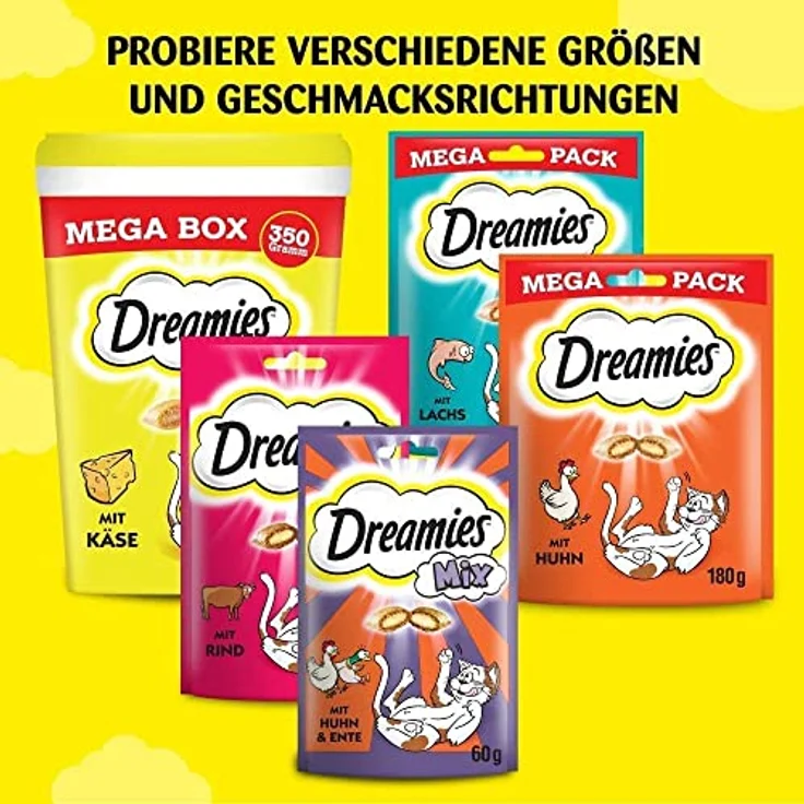 Dreamies Katzensnack Klassik, Sparpaket Lachs, 6 x 60 g, mit knuspriger Hülle und cremig-weichem Kern, ohne künstliche Aromastoffe – Bild 10