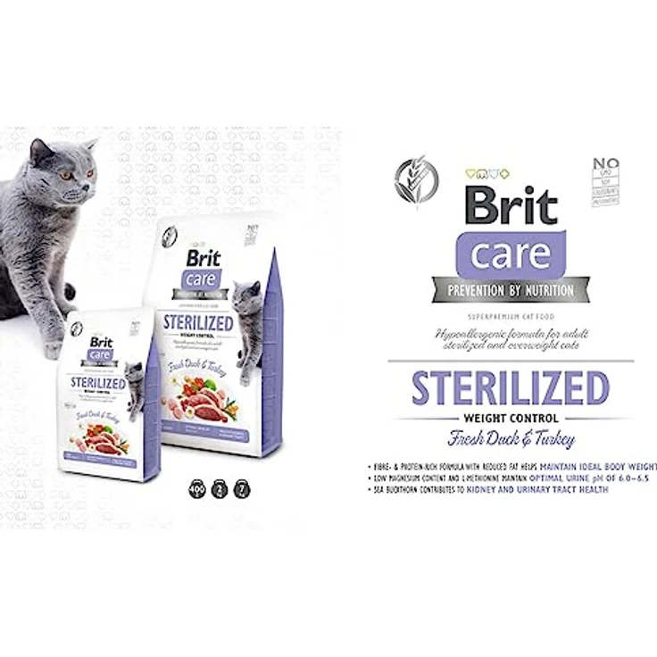 Brit Care Katzenfutter, Trockenfutter für sterilisiert Katzen, 7 kg, hochwertige Zutaten, allergikerfreundlich – Bild 2