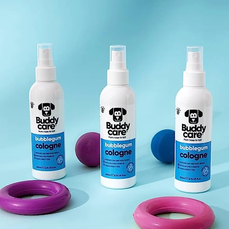 Buddycare Hund-Cologne Bubblegum, süß und verspielt duftendes Hundeparfüm mit Aloe & Pro-Vitamin B5, vegan, 200 ml – Bild 4