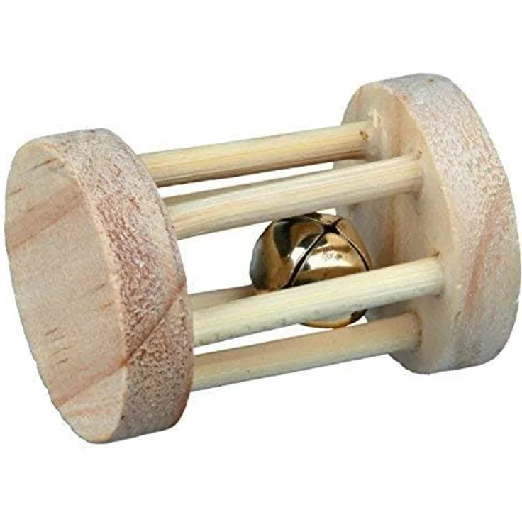 TRIXIE Tier-Beschäftigungsspielzeug Spielrolle, Kleintiere, Holz, Maße: ø 3,5 x 5 cm / für z.B.: Mäuse, Hamster, Naturmaterial – Bild 4