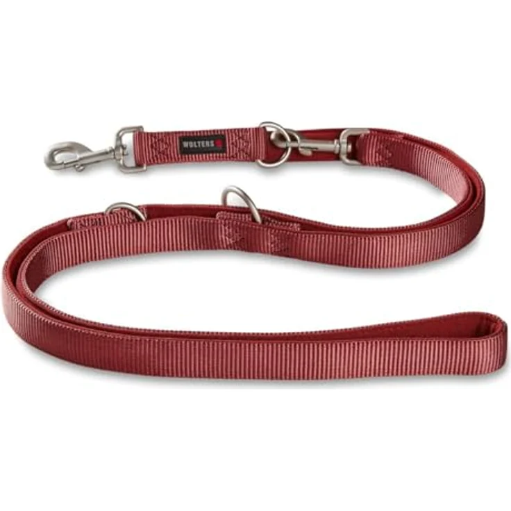Wolters Hundeleine Professional Comfort, 2 Meter verstellbar, aus Nylon und Neopren, rost rot – Bild 2