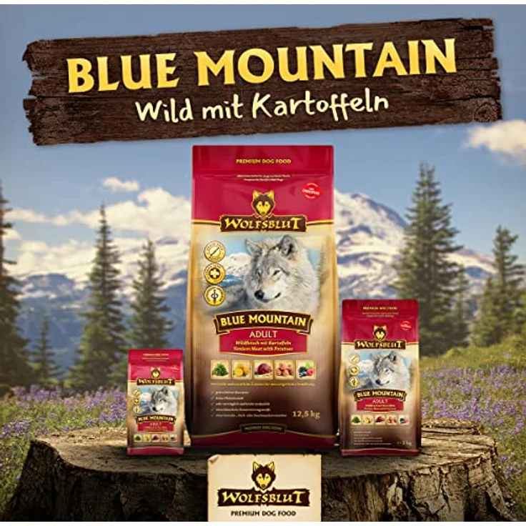WOLFSBLUT Blue Mountain Adult Trockenfutter, 12,5 kg, getreidefrei mit Wild und Superfoods für ausgewachsene Hunde – Bild 6