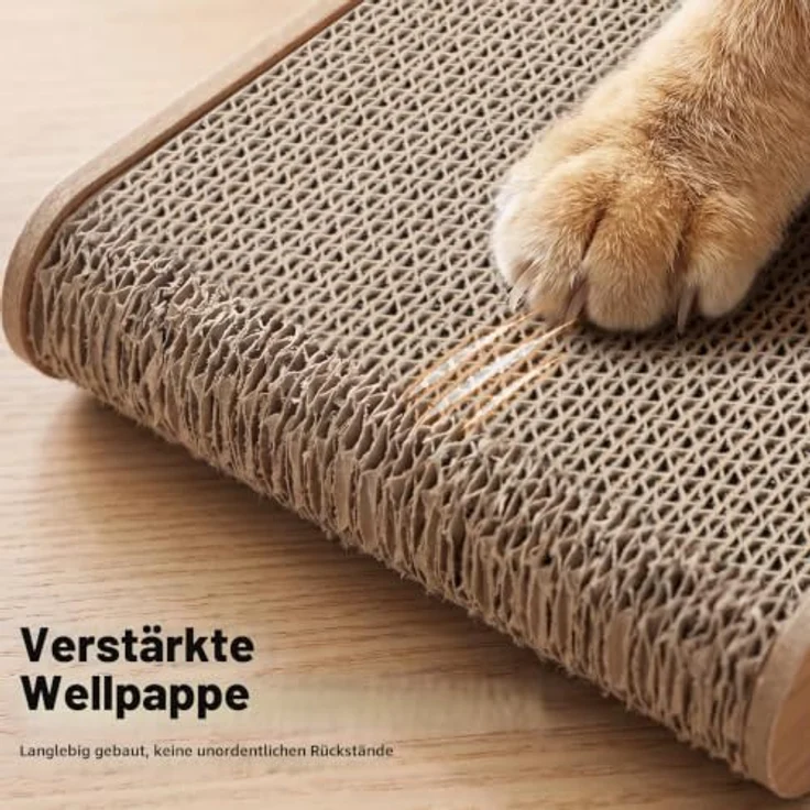 Gimars Kratzbrett Katze 58cm L-Form, stabiles Set aus Kratzpappe, vertikales Kratzmöbel mit rutschfester Unterseite zum Schutz von Möbeln, langlebig und platzsparend – Bild 3