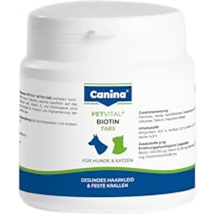 Canina Petvital Biotin-Tabs, Vitamin H für Hunde, hohe Geschmacksakzeptanz, 1 x 0.1 kg