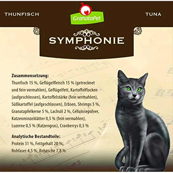 GranataPet Symphonie No.1, Trockenfutter für Katzen mit Thunfisch und Granatapfelkernen, 300g – Bild 3