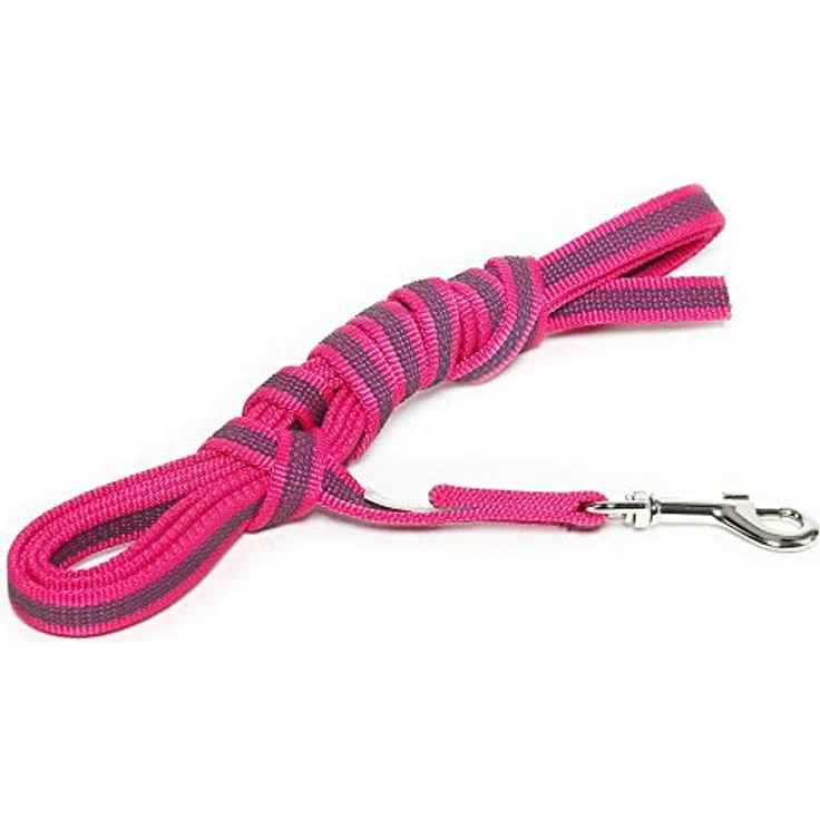 JULIUS K-9 IDC Color & Gray gumierte Leine, 14 mm x 5 m mit Schlaufe, pink-grau, stark und widerstandsfähig, optimaler Griff, ideal für Sport und Training – Bild 1