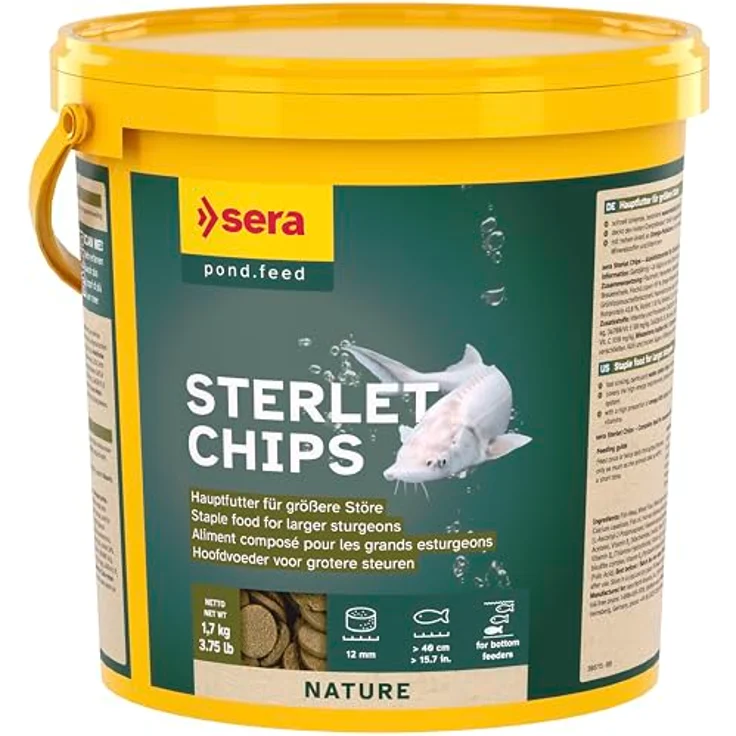 sera Stör Chips Nature XXL 3,8 Ltr. (1,7 kg) - Natürliches Hauptfutter für größere Störe ohne Farb- und Konservierungsstoffe – Bild 1