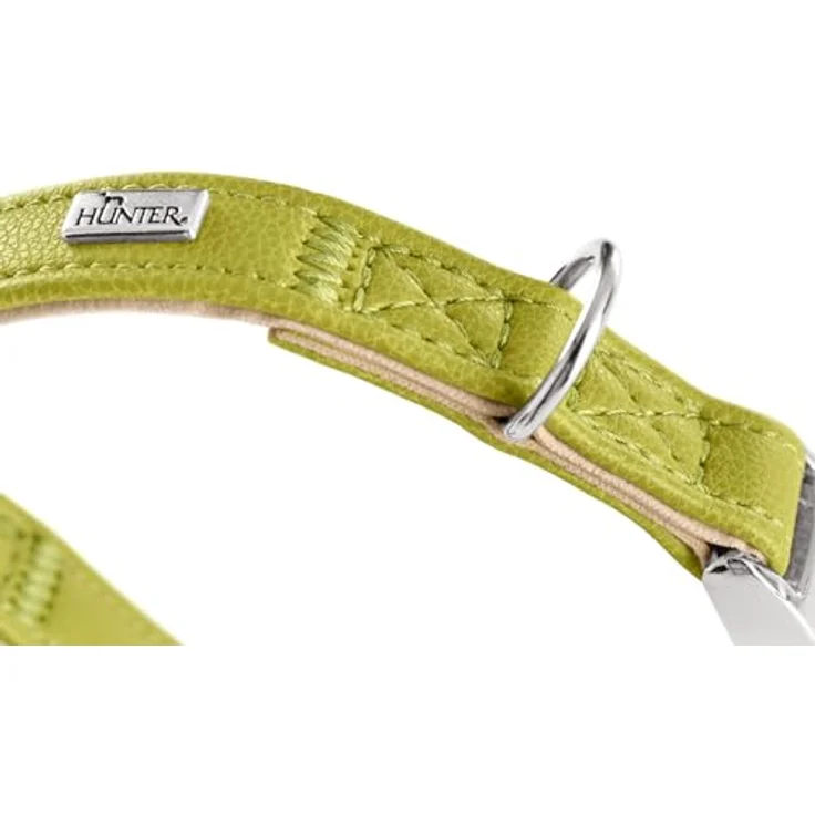 HUNTER Hundehalsung Amalfi ALU-Strong, grün, stufenlos verstellbar, Kunstleder in Nappa-Optik, vegan, mit robustem Alu-Strong Verschluss, Made in Germany, Größe 40-55/L – Bild 4