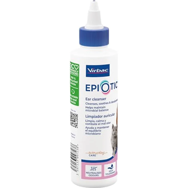 Virbac Epiotic, Reinigungslösung für Hunde und Katzen, 125 ml für die Ohrenpflege – Bild 2