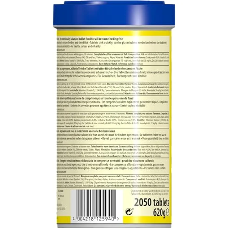 Tetra TabiMin, Fischfutter für Zierfische, hochwertige Multi-Tabletten mit Carotinoiden und Omega-3, 620 g – Bild 2
