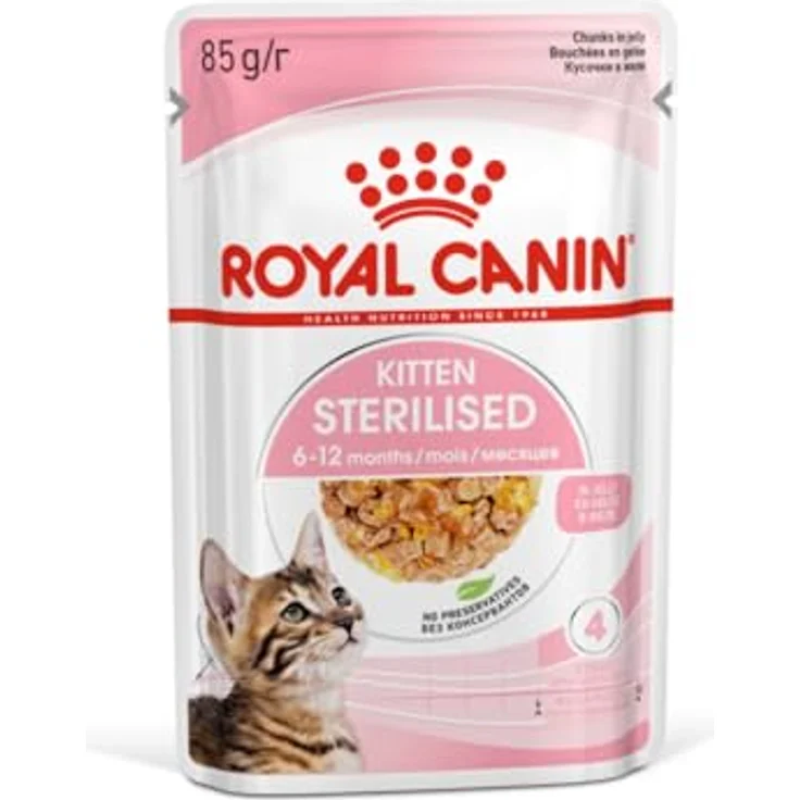 Royal Canin Feline Kitten Sterilisiert Pouch Gelatina, Katzen-Nassfutter, 85 g – Bild 3