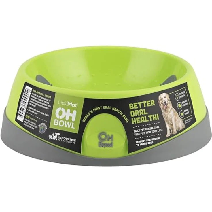 LickiMat Futternapf Lickimat OH Bowl - Schlecknapf für Hunde - grün - Medium, spülmaschinenfest – Bild 1