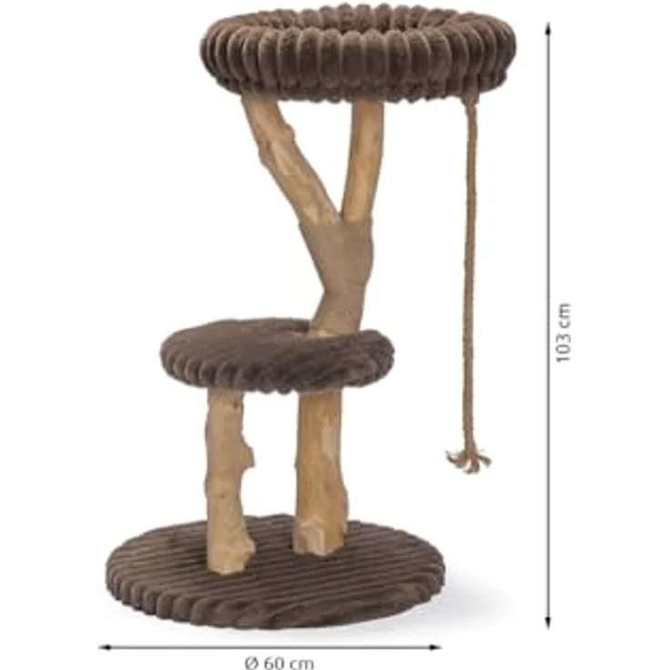Designed by Lotte Kratzbaum Reya, aus Dattel- und Birnbaumholz für Katzen bis 10 kg, braun – Bild 6