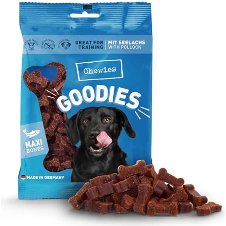Chewies Goodies Sparpaket, 4 x 200 g Hundesnacks mit Seelachs, halb-feucht, hohe Akzeptanz – Bild 1