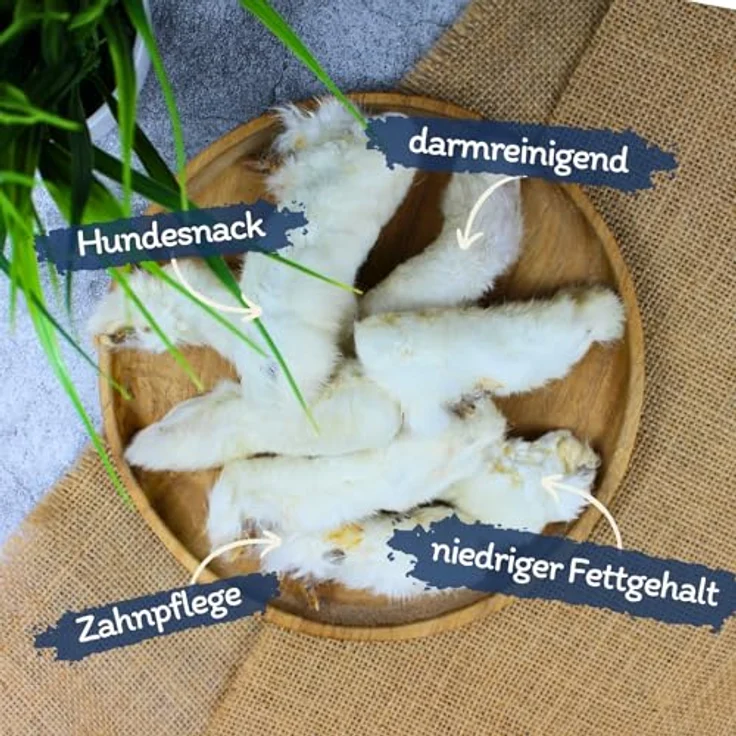 Lyra Pet® Kaninchenpfoten mit Fell, 10 kg getrockneter Kausnack für Hunde, natürlich, proteinreich und fettarm – Bild 2