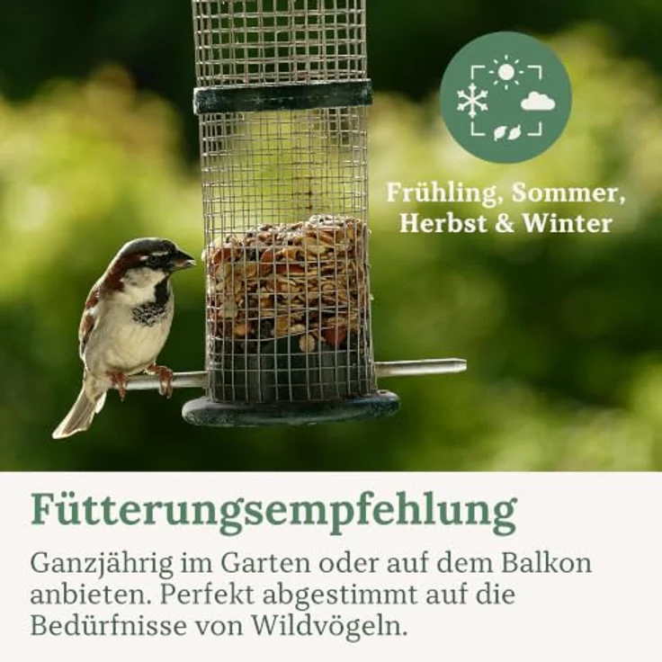 Orni Wildvogelfutter mit Mehlwürmern Deluxe, nährstoffreiche Mischung für Amseln, Meisen und Rotkehlchen, 5kg – Bild 5