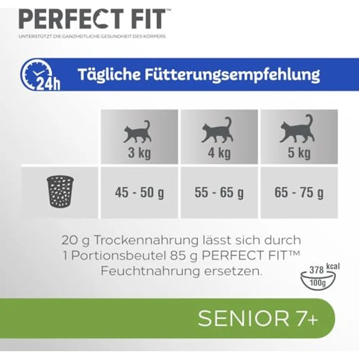 Perfect Fit Katze Senior 7+ Huhn, Trockenfutter für ältere Katzen, 7kg – Bild 4