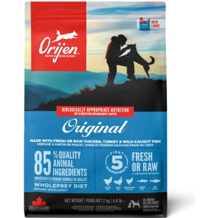 ORIJEN Dog Original, Trockenfutter für ausgewachsene Hunde, 2kg, natürliche Ernährung – Bild 1