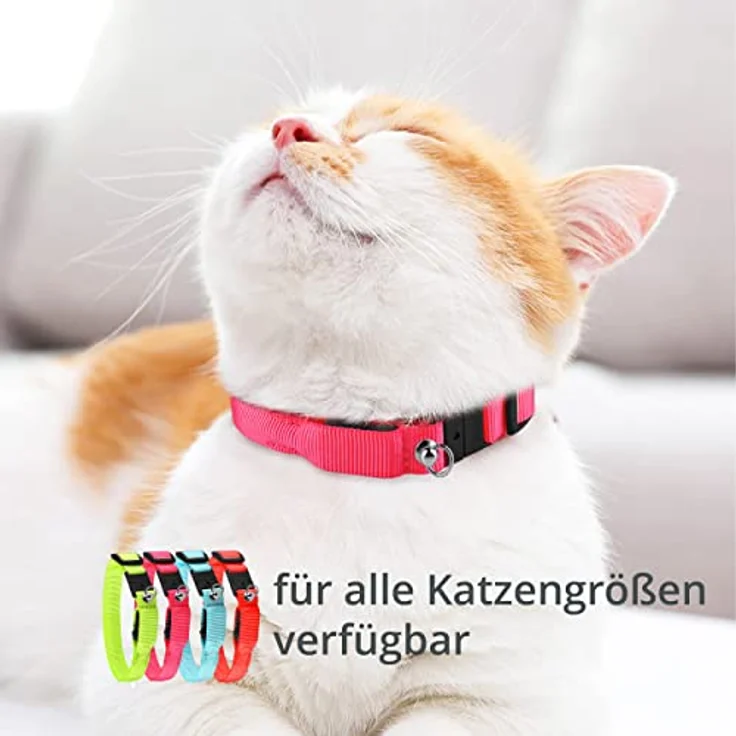 Petsation Leuchthalsband für Katzen [Das Original], LED Katzenhalsband mit starker Leuchtkraft & 3 Leuchtmodi, sehr lange Akkulaufzeit, Größe L, Rot – Bild 3