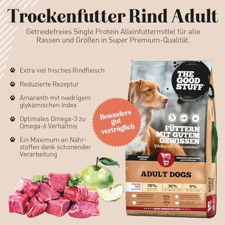 The Goodstuff Adult Rind, Hunde-Trockenfutter mit hohem Fleischanteil, 12,5 kg – Bild 3