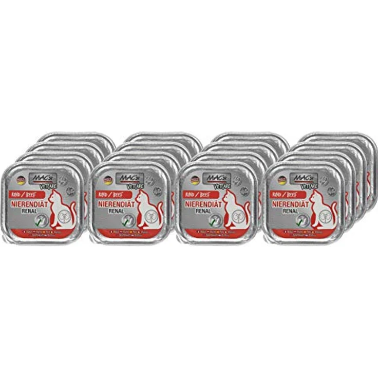 MAC's Vetcare Cat Vetcare Rind Nierendiät, Diätfuttermittel zur Unterstützung der Nierenfunktion, 16x100g – Bild 6