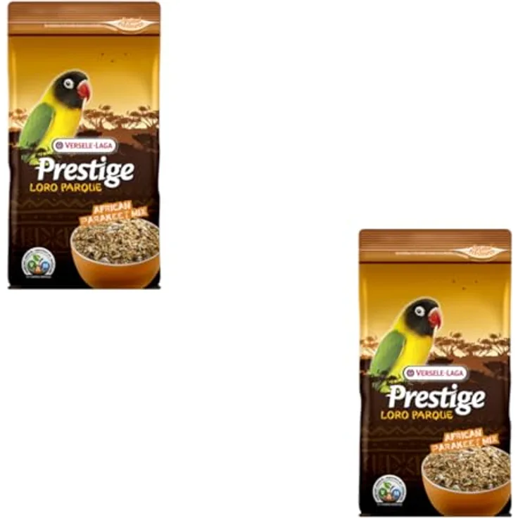 Versele-Laga Prestige Loro Parque African Parakeet Mix, Trockenfutter für afrikanische Großsittiche, Doppelpack 2 x 1 kg, nährstoffreich mit hochwertigen Samen