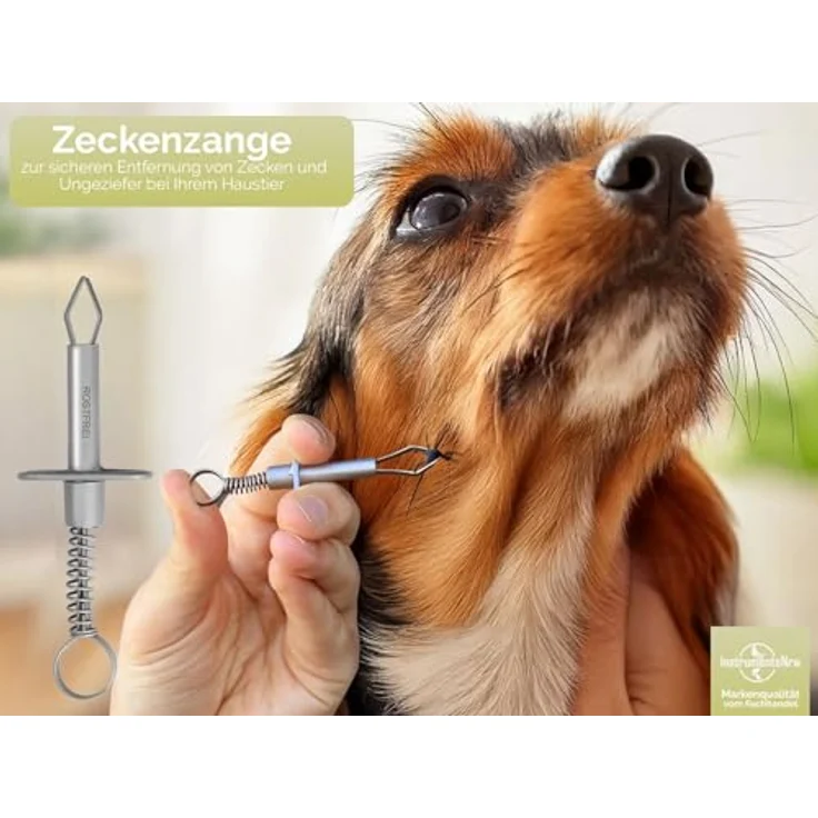 InstrumenteNrw Zeckenzange Zeckenpinzette Profi-Qualität, 3er Set aus rostfreiem Edelstahl, inklusive Kreuzmechanismus und Zeckenentferner – Bild 5