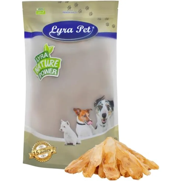 Lyra Pet® 1 kg Kaninchenohren getrocknet, naturbelassener Kausnack, fettarm und gut verträglich für Hunde