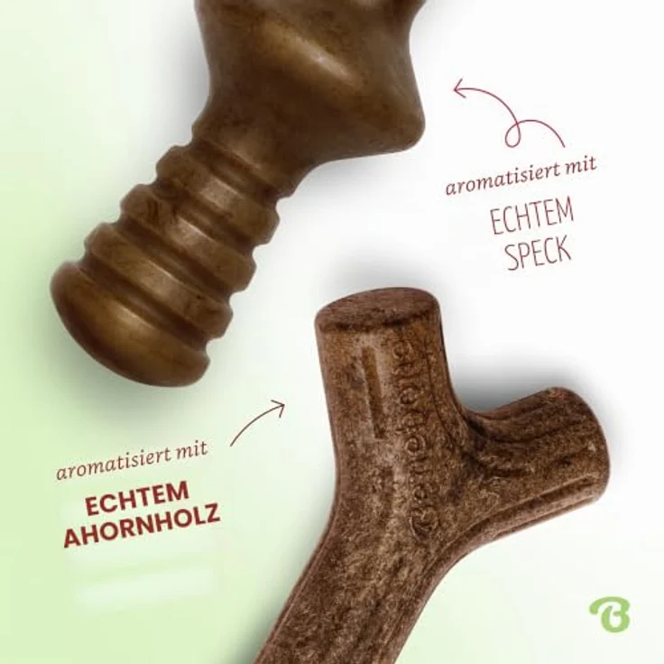 Benebone Winziger 2er-Pack unzerstörbarer Ahornstick/Zaggler, langlebig für aggressive Kauer, echter Speck- und Ahornholzgeschmack, für extra kleine Hunde bis 6,8 kg – Bild 2